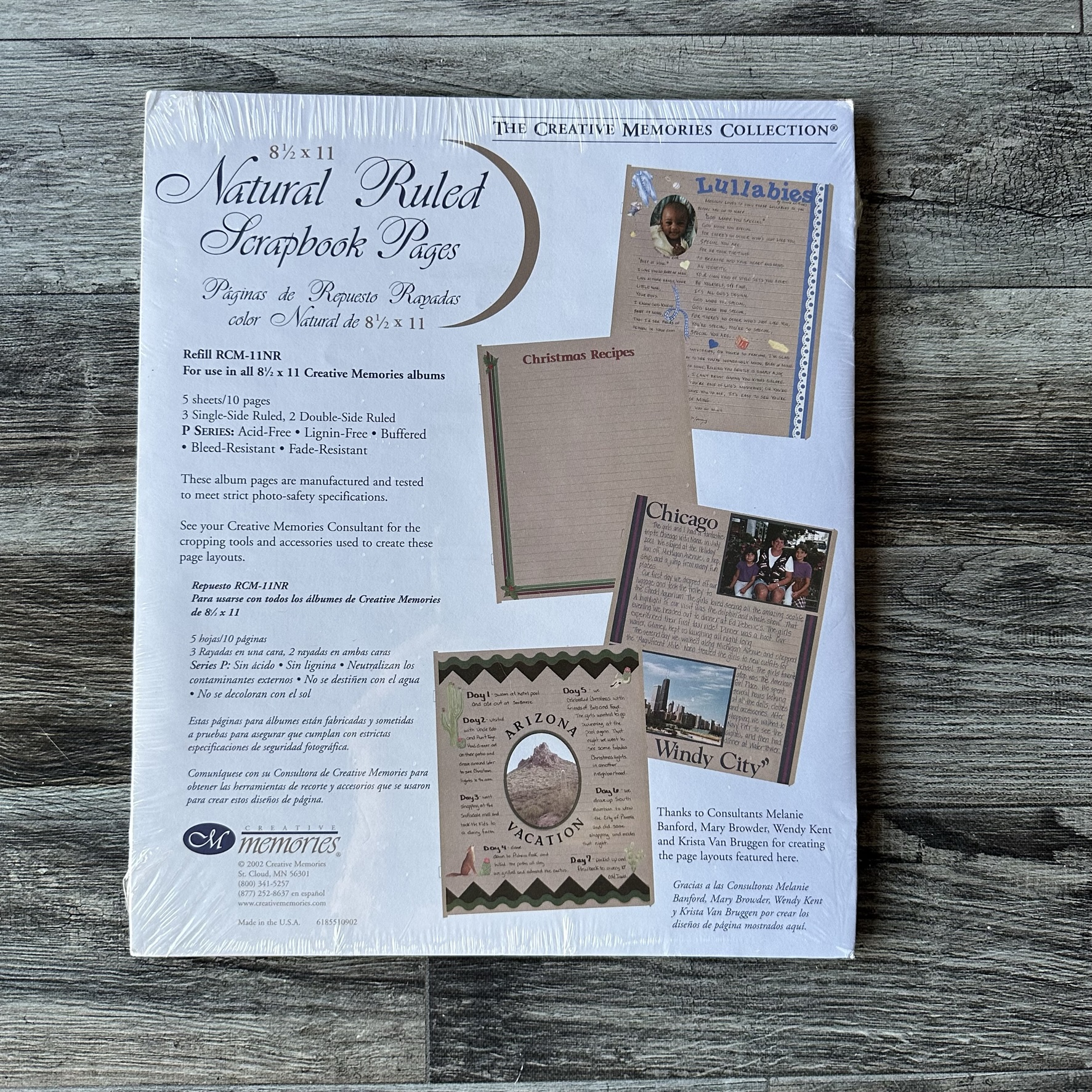 8.5x11 Natural Ruled Pages - Tessa Scrapbooks