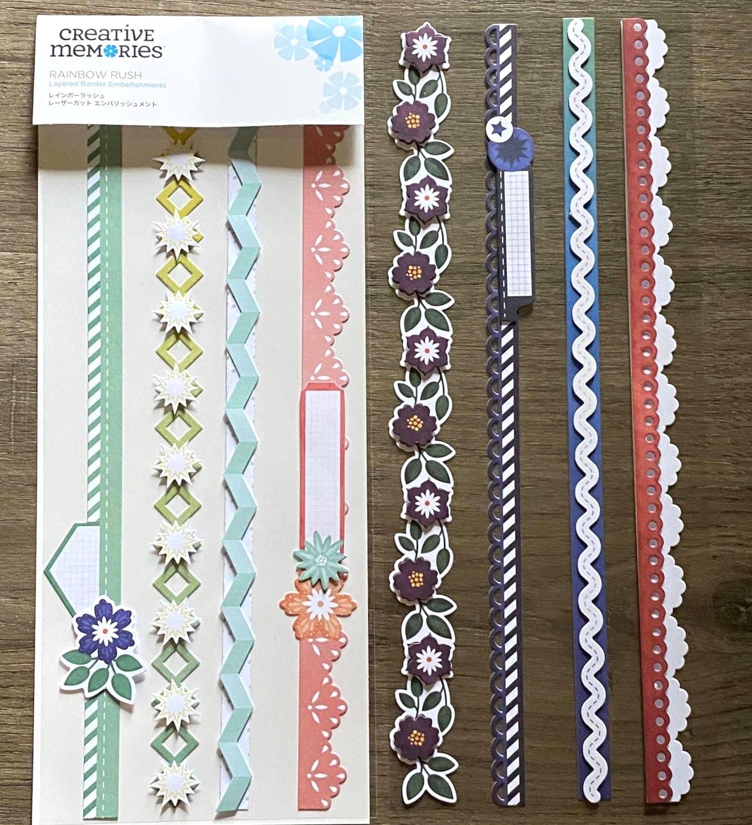 Rainbow Rush Layered Border Embellishments - Tessa Scrapbooks Rainbow Rush Layered Border Embellishments - Tessa Scrapbooks