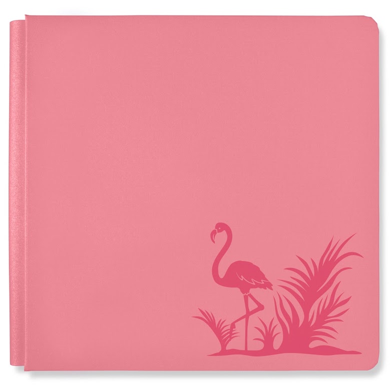 Flamingo Salmon Pink Shimmer 12x12 Album Cover - Tessa Scrapbooks