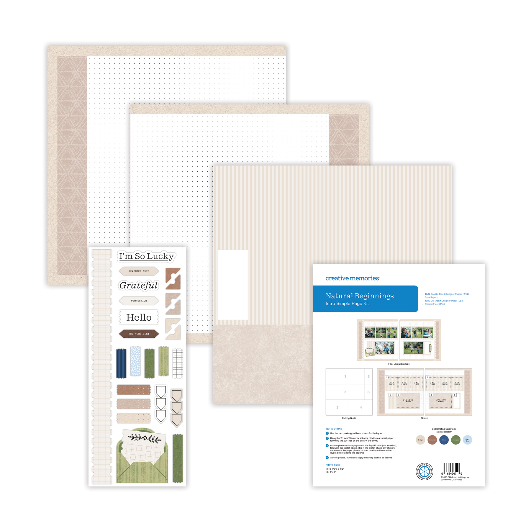 Natural Beginnings - Intro Simple Page Kit - Tessa Scrapbooks
