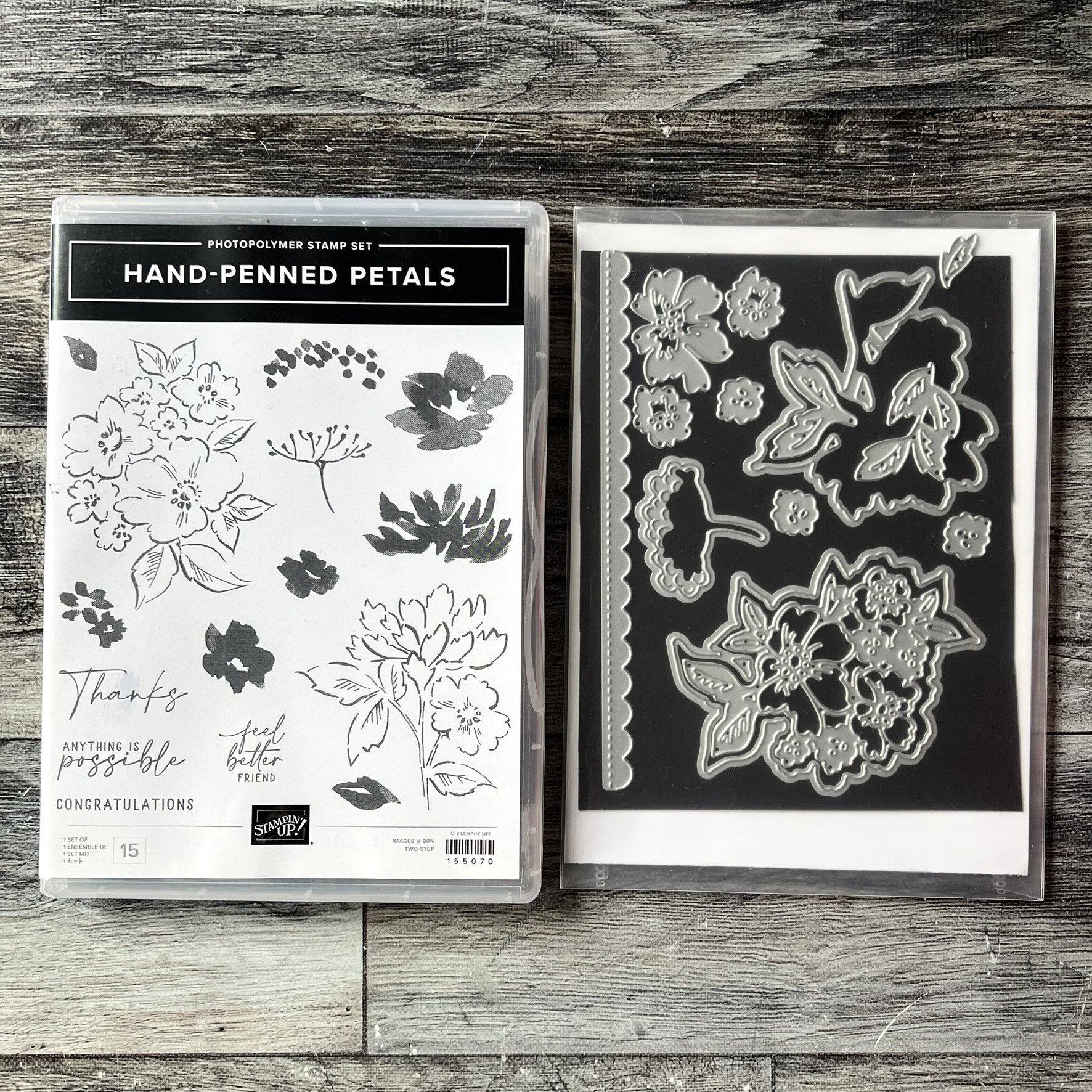 Hand-Penned Petals Stamp & Die Cut Set by Stampin' Up - Tessa Scrapbooks